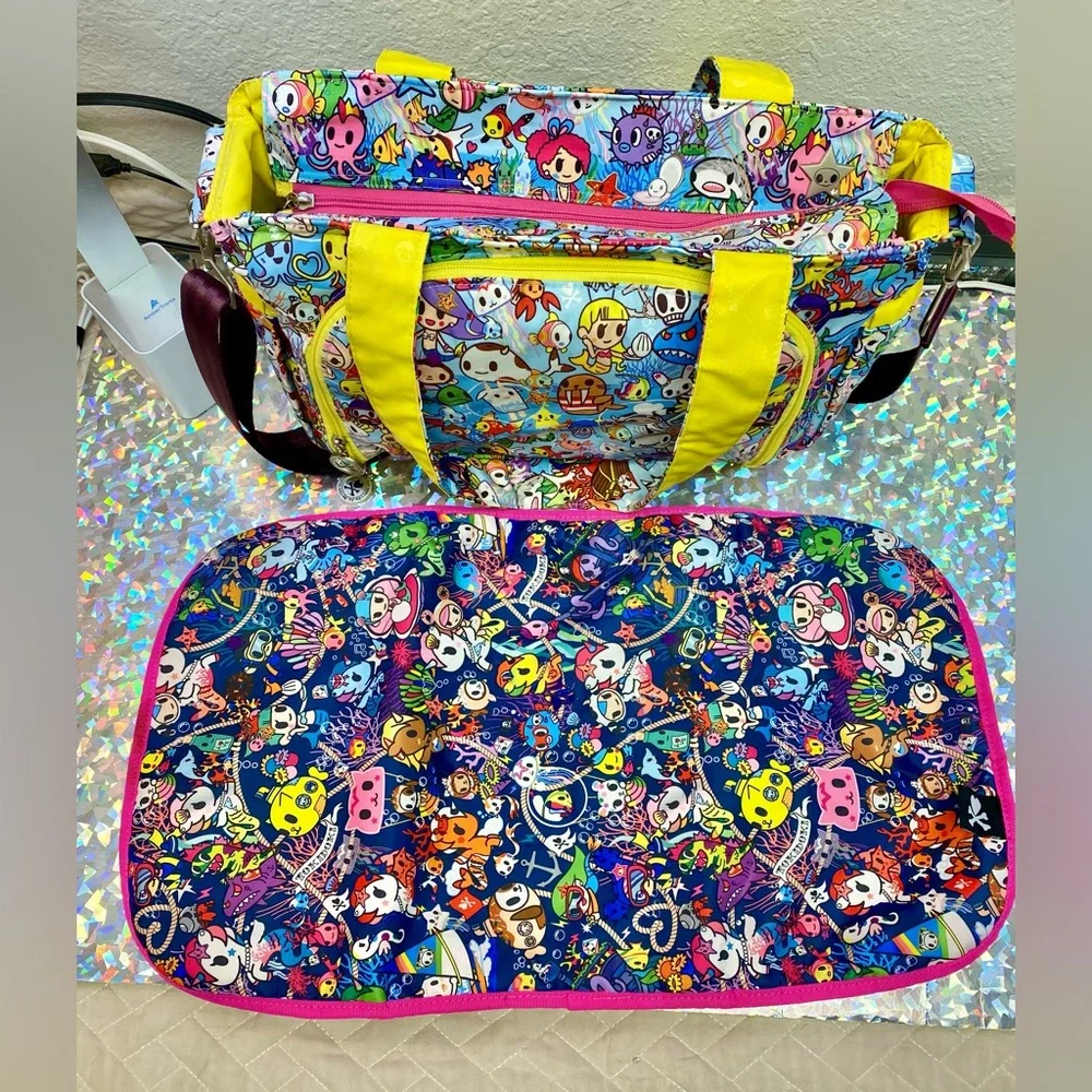 JuJeBe tokidoki Sea Amo 1.0 Zip Top Tote Diaper Bag *Strap & Pad Not Original*